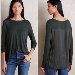 Anthropologie Bordeaux pleated purple Top Sz M